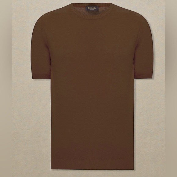 Loro Piana Other - Loro Piana Walkery Crewneck knit Tee Cotton Silk Brown IT 52 XL